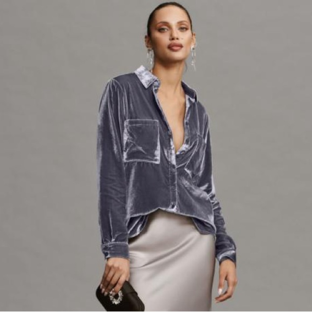 The Hadley Relaxed Buttondown Shirt by Pilcro: Velvet Edition